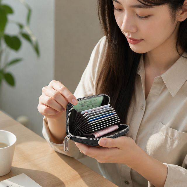 RFID 보안 카드지갑 소가죽 명함지갑 남녀공용 카드케이스
