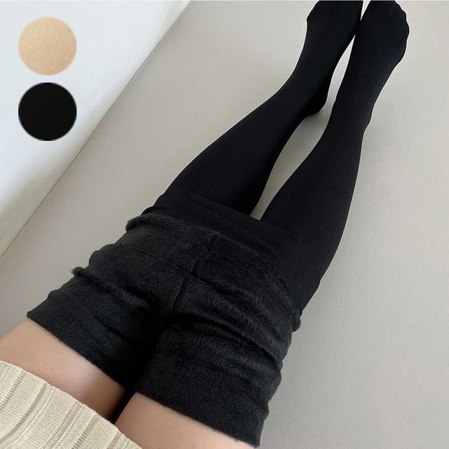 융털 안감 유발 타이즈 니삭스 겨울 데일리 학생 코디 - 발끝까지 따뜻함