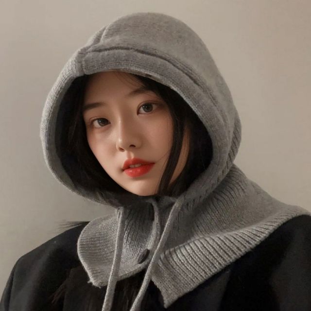 여자 겨울 방한 후드 넥워머 니트 바라클라바