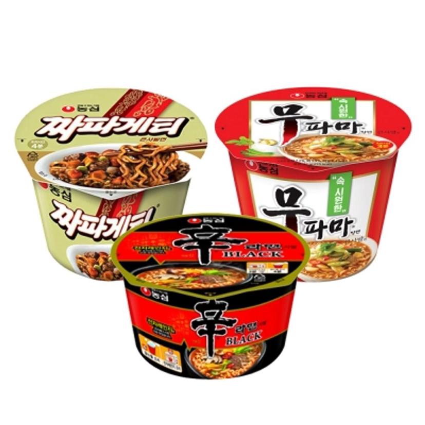 농심 큰컵 12개 세트 무파마 짜파게티 신라면블랙