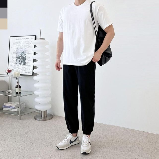 남성 밴딩 조거 바지 의류
