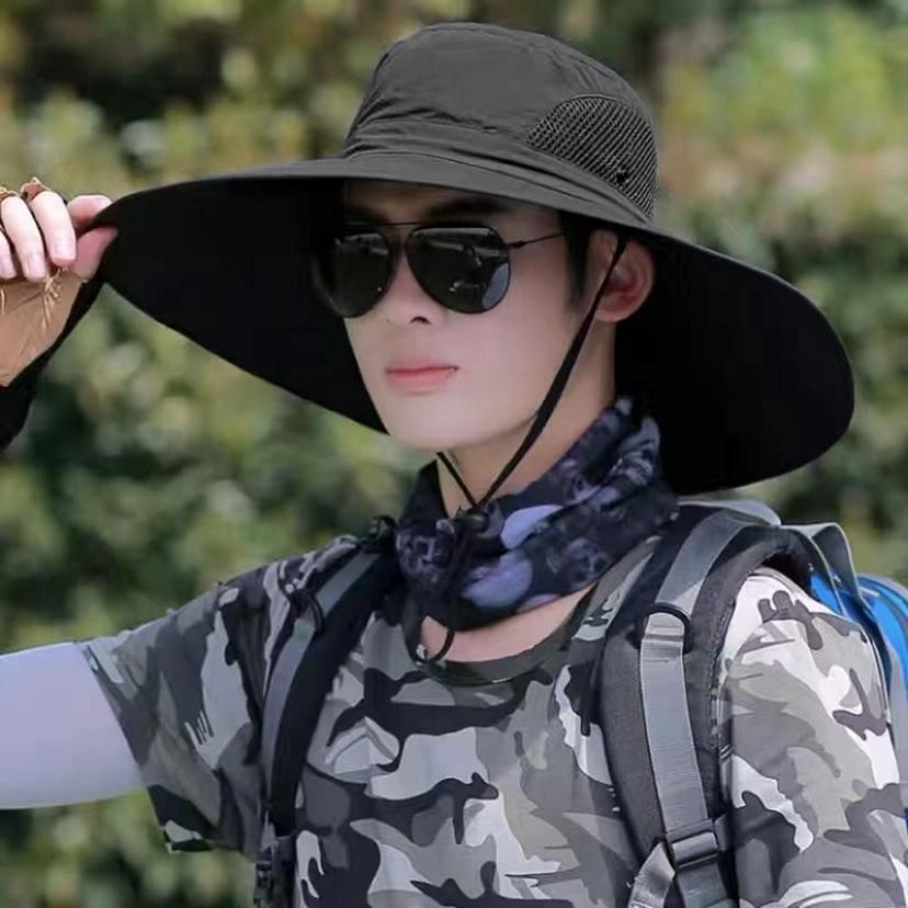 빅 와이드챙 사이드 메쉬 등산 모자 햇빛 차단 벙거지
