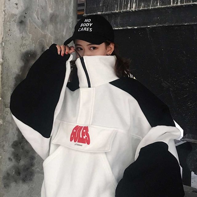 하프 집업 캐주얼 기모 루즈핏 아노락 데일리룩 티셔츠