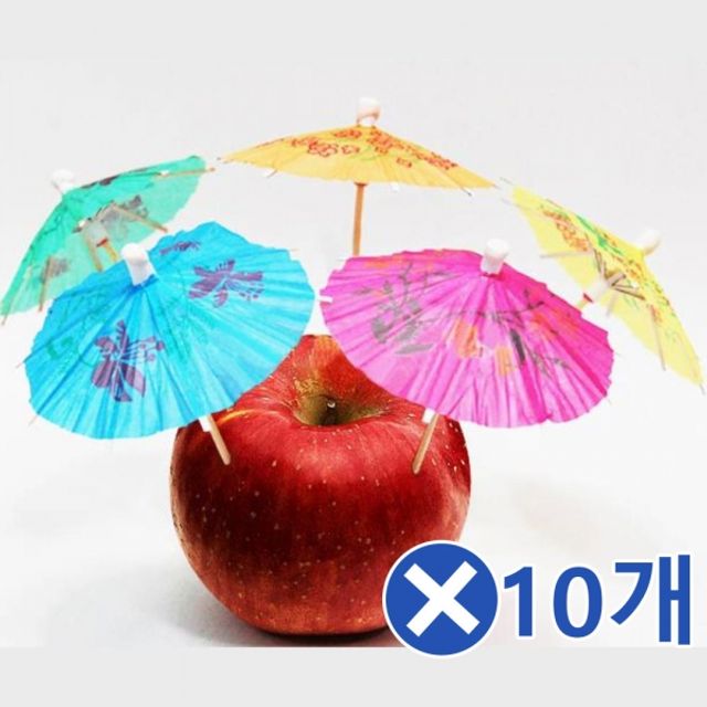 우산 과일꽂이 40P 세트 - 나무꼬치 과일픽 파티용 데코 소품
