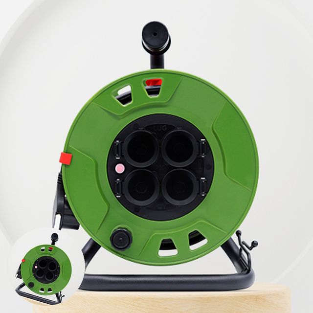 캠핑전기연장선 캠핑콘센트 캠핑릴선 노출형 손잡이 멀티탭 릴선 3구 USB 2포트 20M 1.5SQ 그린