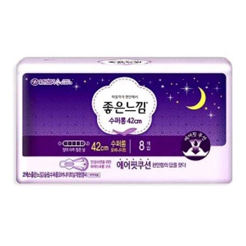 좋은느낌 생리대 수퍼롱 오버나이트 42cm 8개입 위생