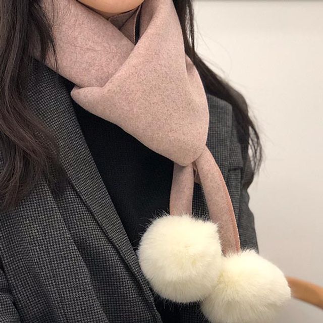다이안 폼폼 머플러 겨울 커플 목도리 방울 디자인