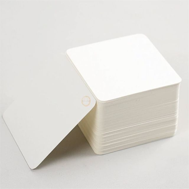 반코팅 무지 카드 100매 6x6cm 캘리그라피카드 메세지카드 반코팅종이카드