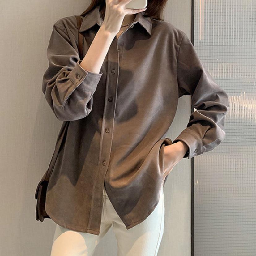 여자 가을 코듀로이 셔츠 남방 - 오피스 데일리 출근룩