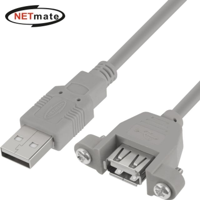 강원전자 넷메이트 USB2.0 판넬형 연장 케이블 0.3m (그레이) NMC-UF203SV