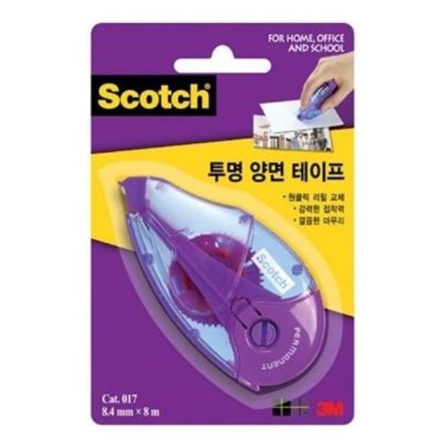 3M 스카치 투명 양면 풀테이프 10개입 - 간편한 부착 용품