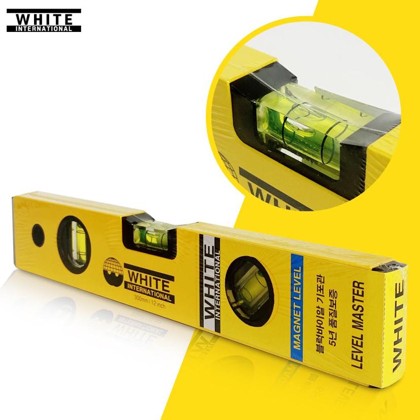 WHITE 자석 수평기 300mm - 12인치 막대 수평자 레벨