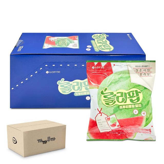 롯데 롤리팝 프루티 퐁당 젤리 수박 60g x 12개 1박스