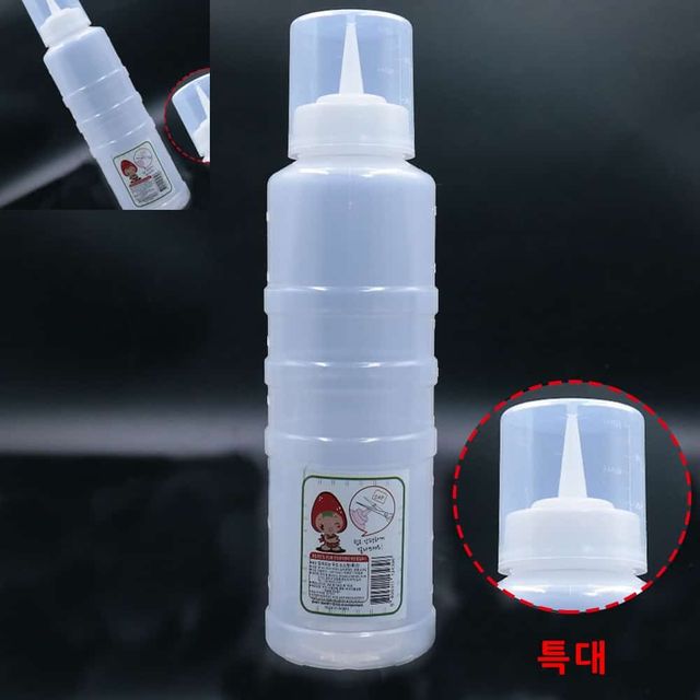 실리콘패킹 잘라쓰는 뚜껑 소스병 특대형700ml 식초병 겨자통 양념통 간장통