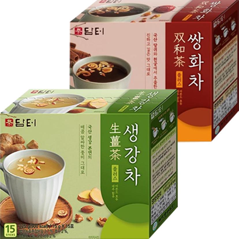 담터 생강차 15T + 쌍화차 15T 세트 - 건강 전통차