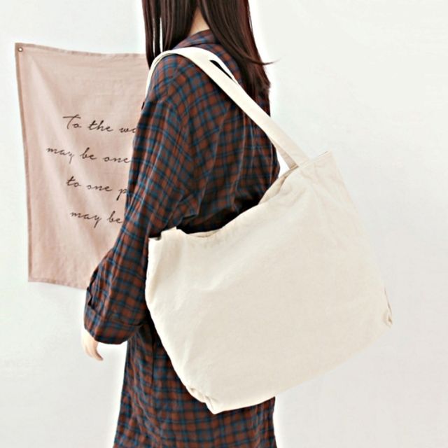 빈티지 느낌 에코백 캔버스 천 숄더백 쇼퍼백 - 데일리 추천