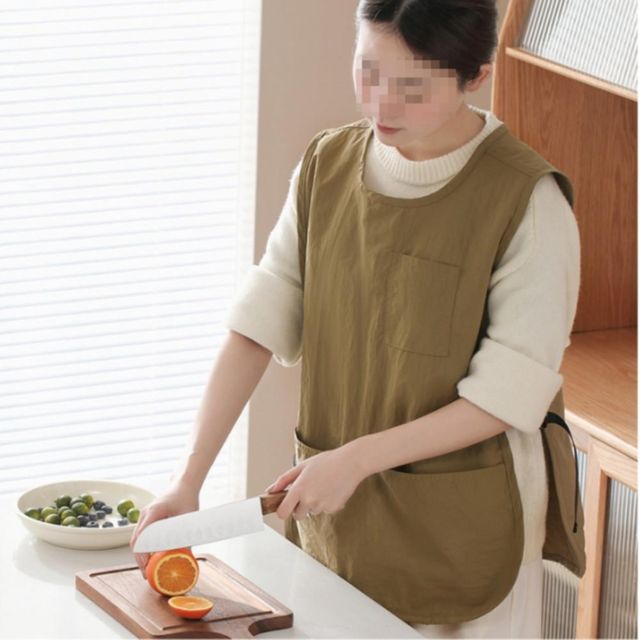 2색 1개 조끼형 앞치마 생활방수 단체 작업용 앞치마 서빙 봉사활동 유니폼 주방 업소