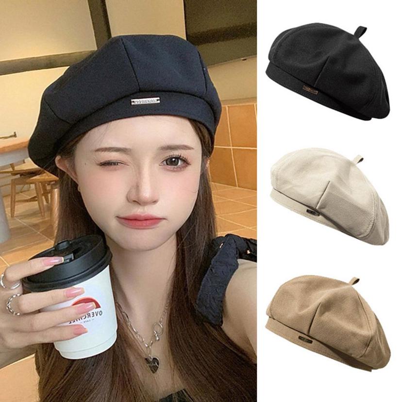 펜던트 팔각 베레모 여성 패션 가을 겨울 모자