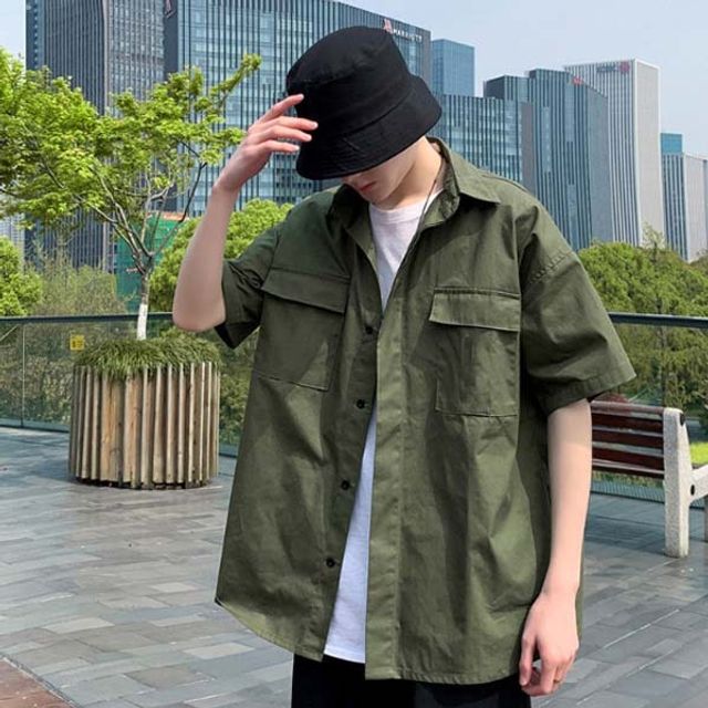 남자 캐주얼 셔츠 남친룩 레이어드 아이템 - 학생 데일리 스타일