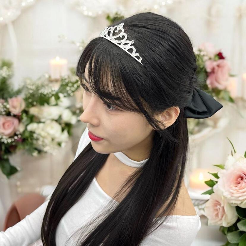 웨딩 티아라 왕관 머리띠 C타입 신부 헤어 액세서리
