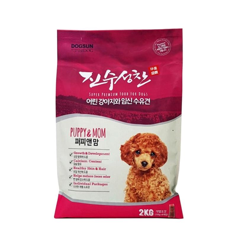 진수성찬 퍼피 앤 맘 강아지 건식 영양 사료 리필 2kg