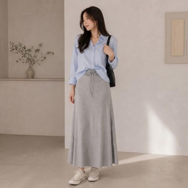 여자치마코디 여자치마 빅사이즈 프릴스커트 선물 롱