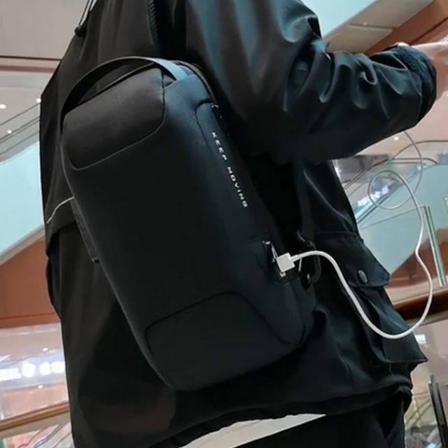 남자 패션 잠금 슬링백 여행용 크로스백 보조가방