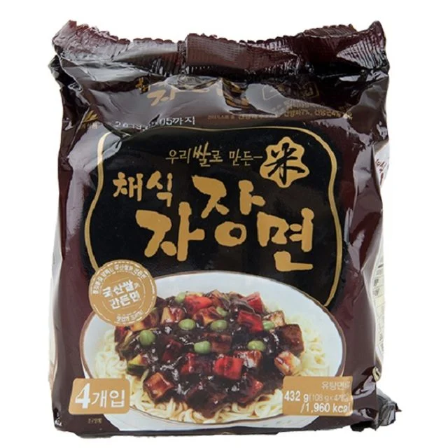 국내산 쌀로 만든 채식 짜장면 24봉 박스 비건 라면