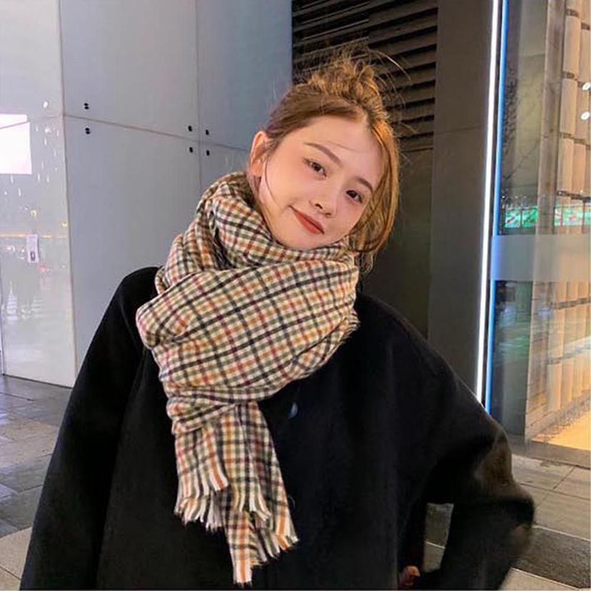 여자 체크 목도리 가볍고 따뜻한 머플러 여성 넥워머