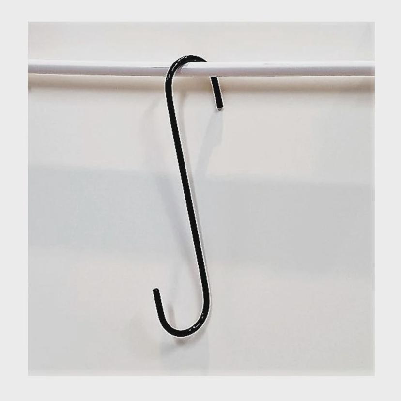 S자 스틸 고리 블랙 20cm - 다용도 걸이형 수납 소품