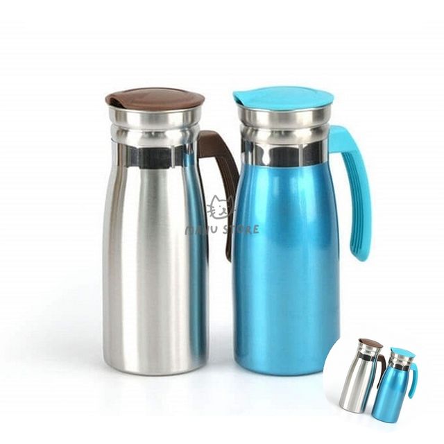 냉장고용물통 대용량물통 손잡이 스텐 물병 컬러 1000ml