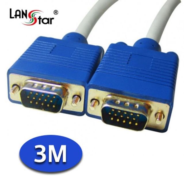 보급형 RGB 15핀 숫-숫 모니터 케이블 3M - 컴팩트 직결 연결 솔루션