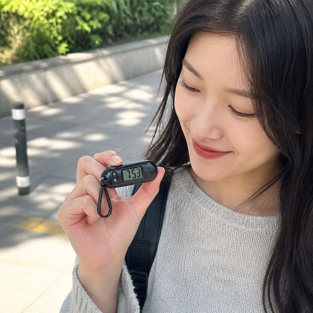 휴대용 열쇠고리 디지털 시계 블랙 소형 잡화