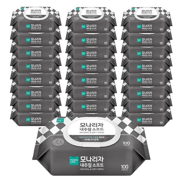 내추럴 소프트 물티슈 100매 24입 1박스 대용량