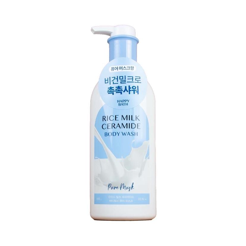 해피바스 비건 밀크 바디워시 퓨어 머스크 650g