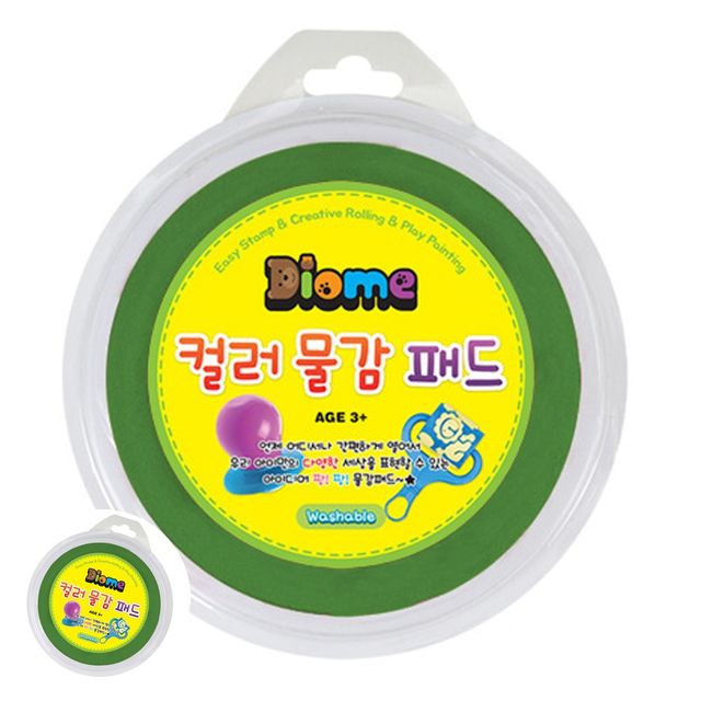 유치원 교구 모양찍기 그린 디오메 컬러 물감 패드