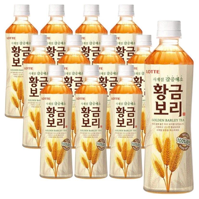 롯데 황금보리 500ml 12개입 무라벨 보리차 음료
