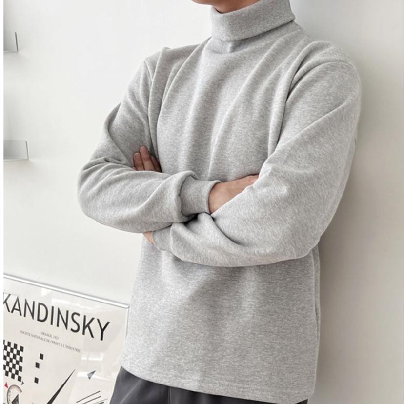 남성 기모 목폴라티 남자 터틀넥 티셔츠 겨울 이너