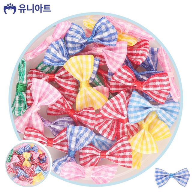 선물상자리본 선물포장리본 꼬마리본 체크 리본 대 1통