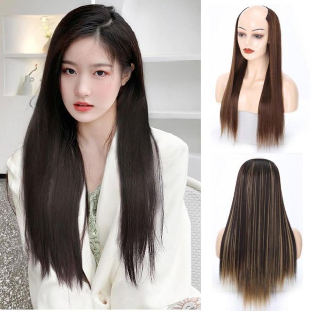 정수리없는 긴생머리 반가발 붙임머리 똑딱이 티안나