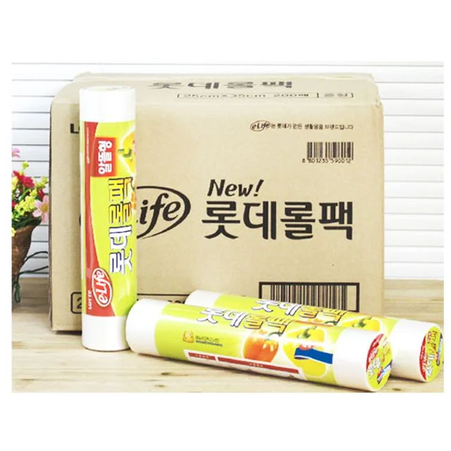 롯데롤팩 알뜰형 35x45cm 500매 12개입 - 대형 식품포장 투명롤백