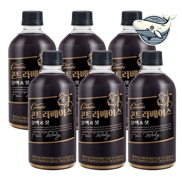 칸타타 블랙 앤 샷 커피 500ml 6개 묶음