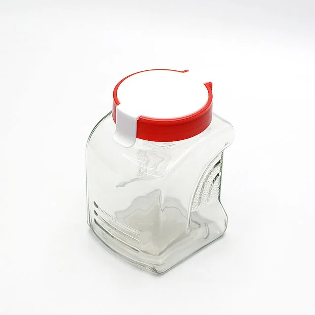 라일락 원터치 유리 밀폐용기 레드 970ml