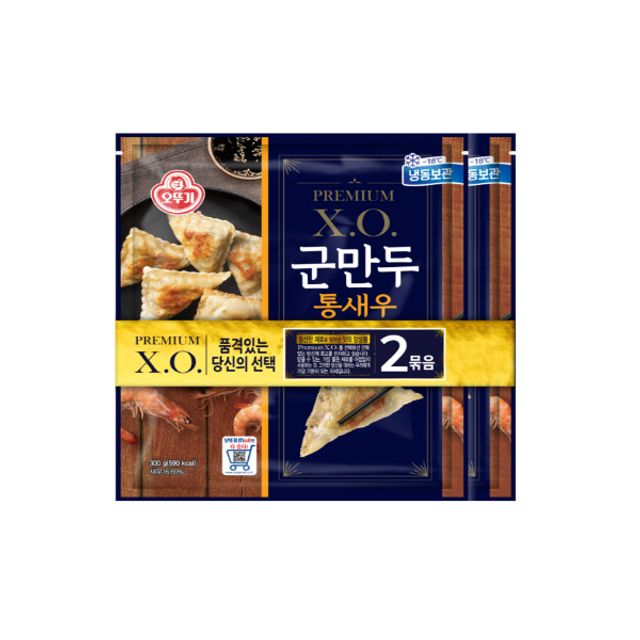 오뚜기 XO 통새우 군만두 300g 2봉 세트 냉동 만두