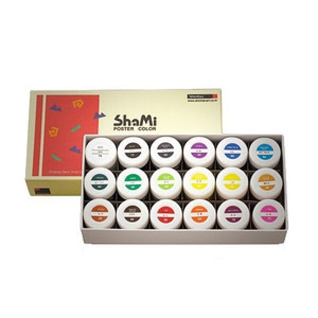 샤미 포스터 칼라 18색 세트 20ml 미술 물감 파스