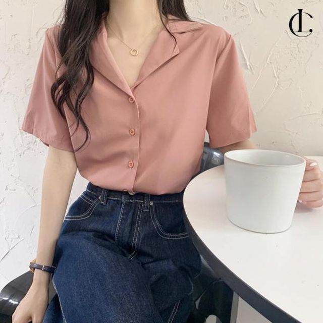 여자 블라우스 여성 셔츠 카라 반팔 여름 셔츠블라우스 여성티