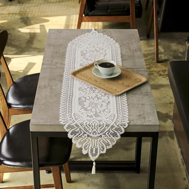 레이스 테이블 러너 33x137cm, 아이보리 식탁보