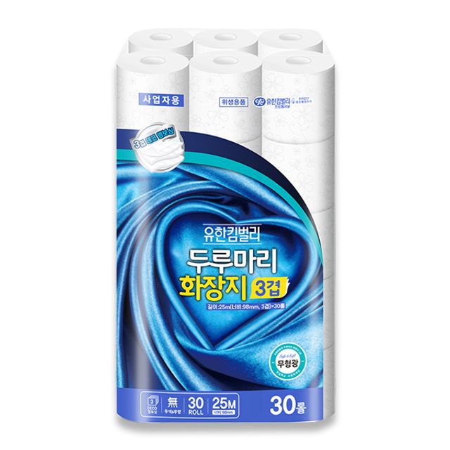 유한킴벌리 3겹 데코엠보싱 화장지 25M 30롤 세트