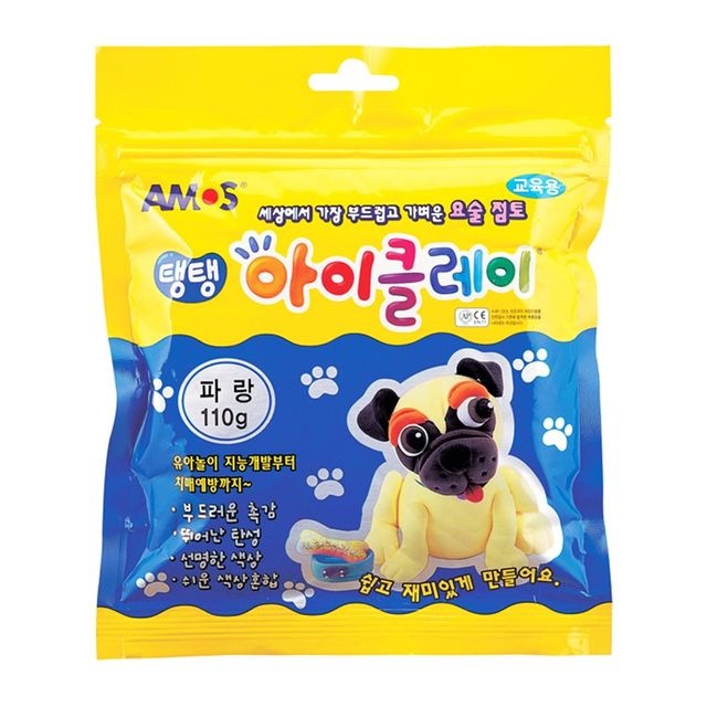아모스 탱탱 아이클레이 110g 파랑 1갑 - 유아 안전 점토 놀이 세트