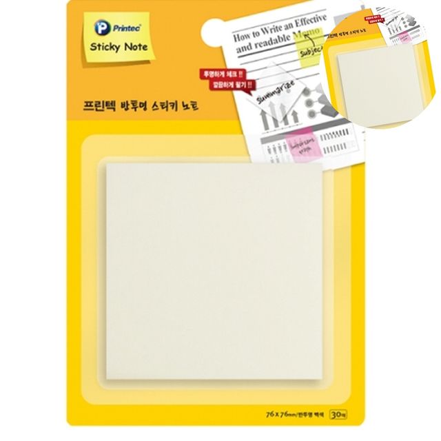 메모패드 필기줄노트 점착노트 백색 76 x 76 30매